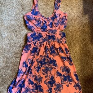 Pink and blue floral dress